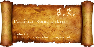 Balázsi Konstantin névjegykártya